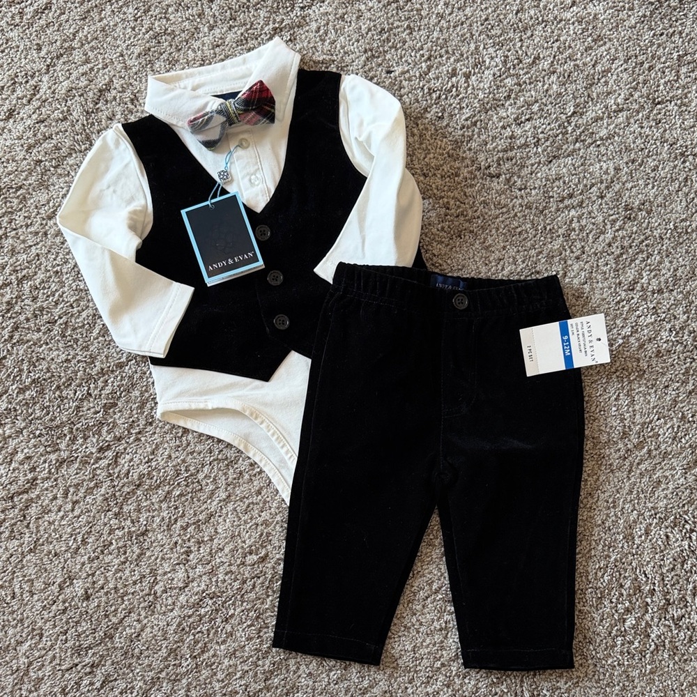 NWT Andy & Evan Baby Tuxedo 9-12m